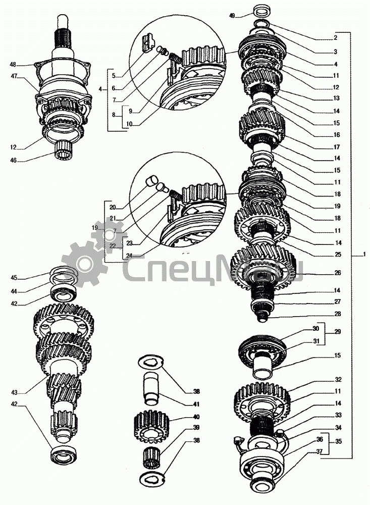 Валы И Шестерни Коробки Передач ГАЗ-33104 Валдай Схема И Установка