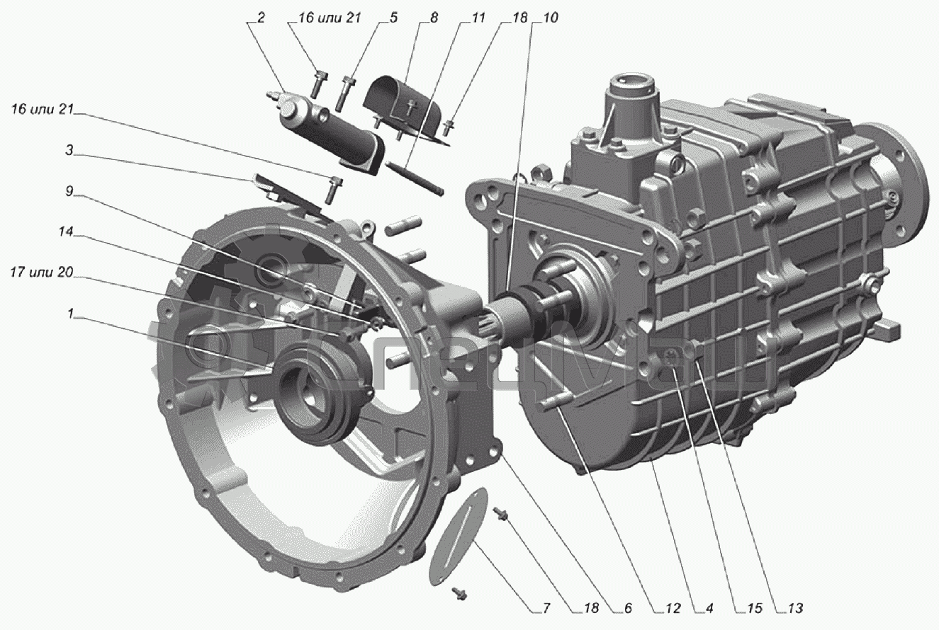 Коробка Передач С Картером И Механизмом Управления Сцеплением ГАЗ.