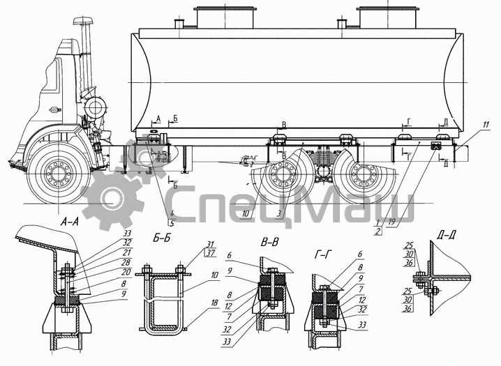 66052-02-8516000 Установка цистерны - товары в наличии 66052-02-8516000 Установка цистерны ракурс 1