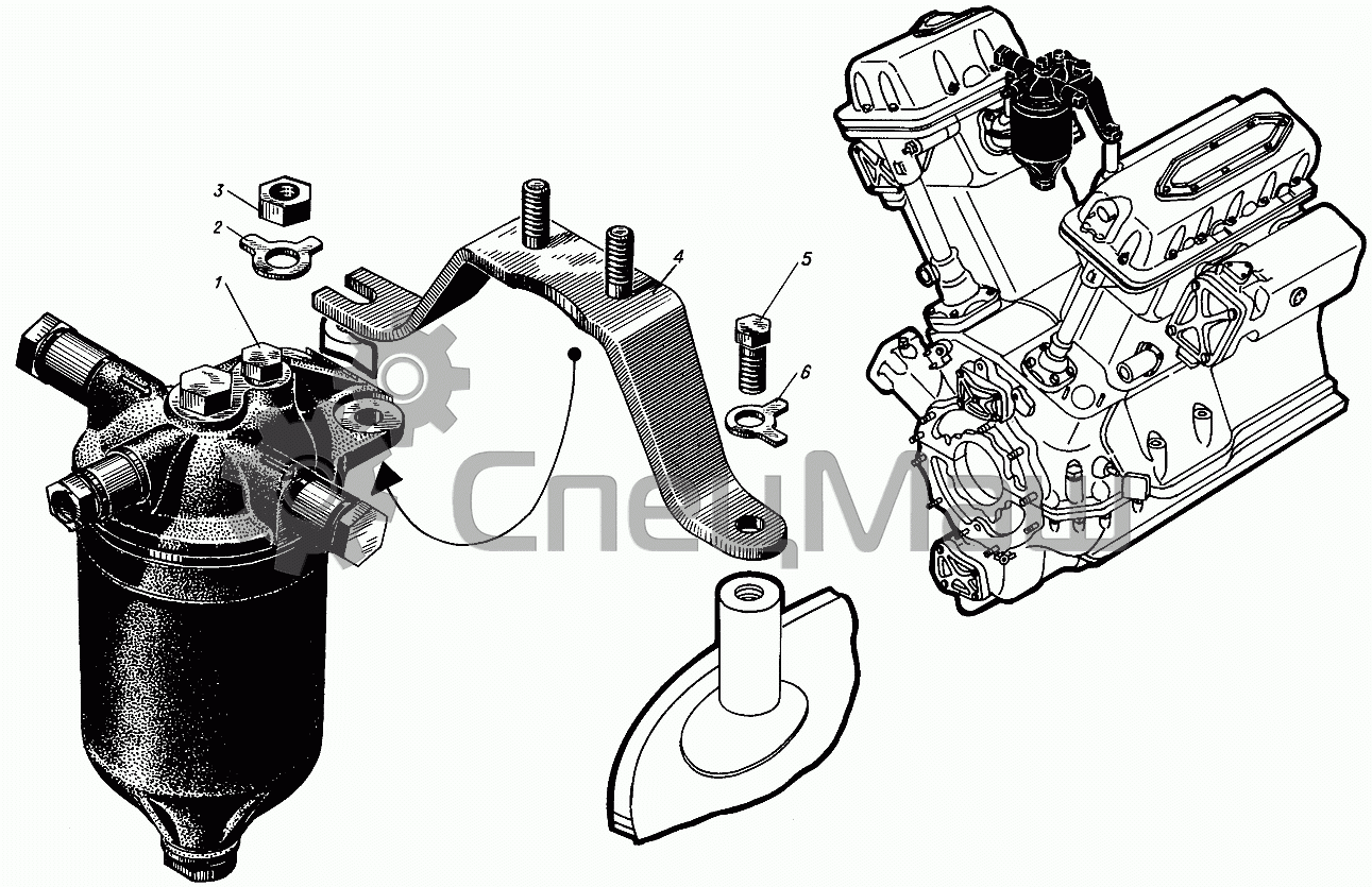Установка топливного фильтра Дизели Д12С1 схемы установки и применения ...