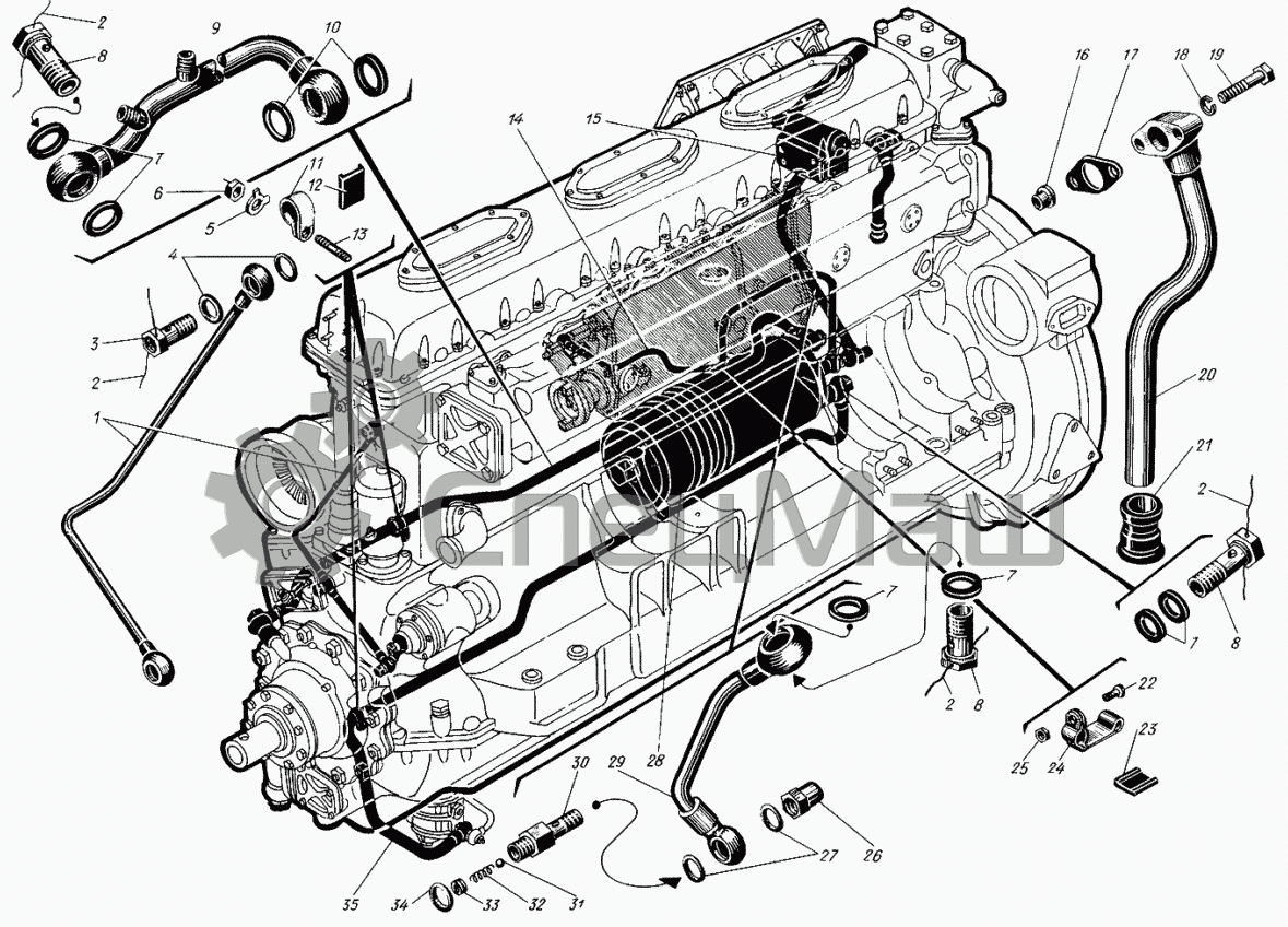 Рад. Система смазки двигателя 3д6. Масляный трубопровод. Масляный трубопровод. Рукав масляного трубопровода 74645 спч.