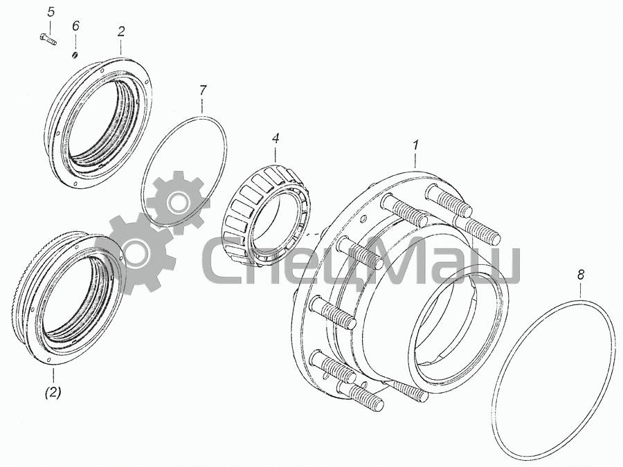 Схема задней ступицы камаз