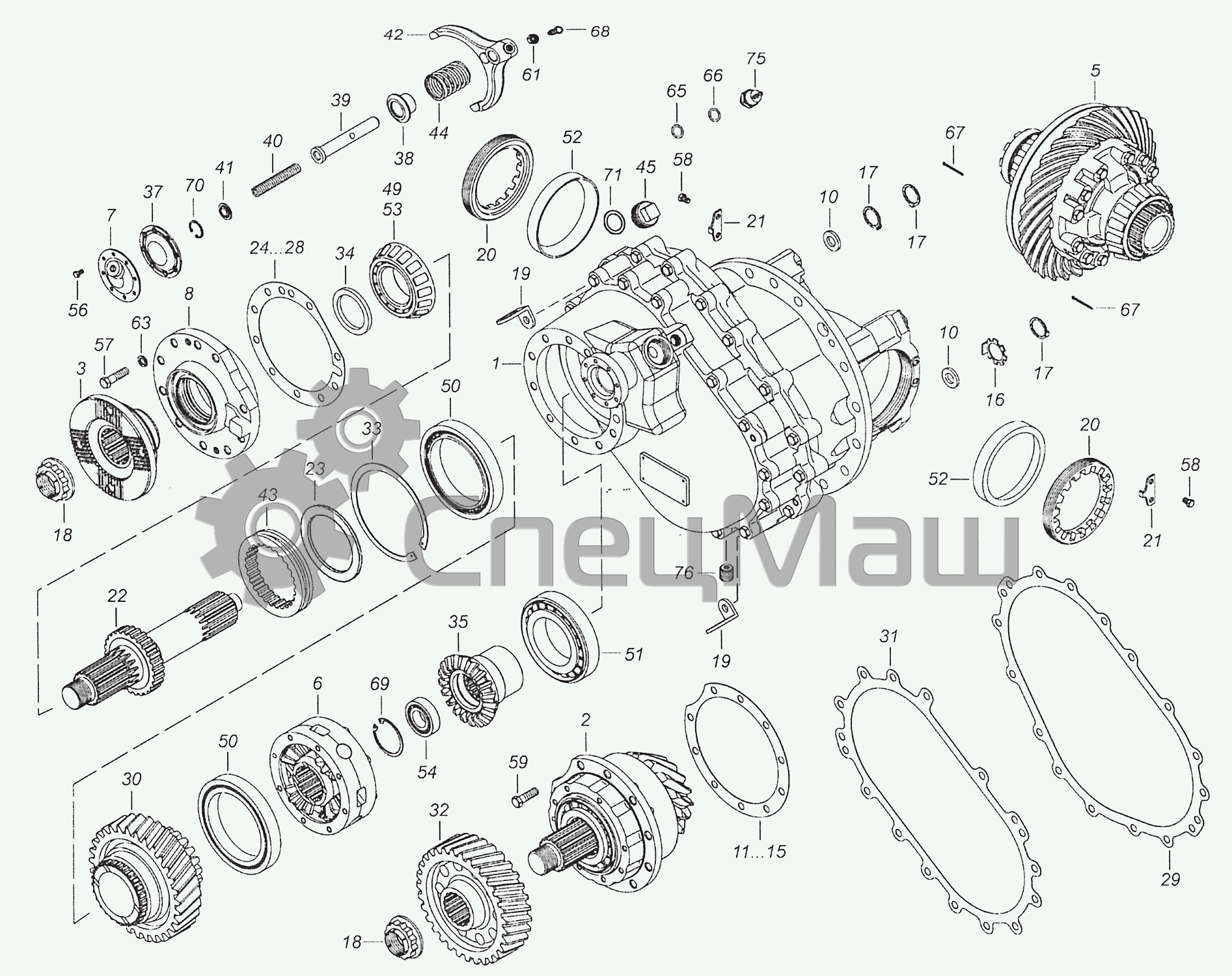 Схема среднего моста камаза. Средний редуктор КАМАЗ 6520 схема. Редуктор среднего моста КАМАЗ 6520. Схема редуктора КАМАЗ 6520 средний мост. Средний редуктор КАМАЗ 6520.