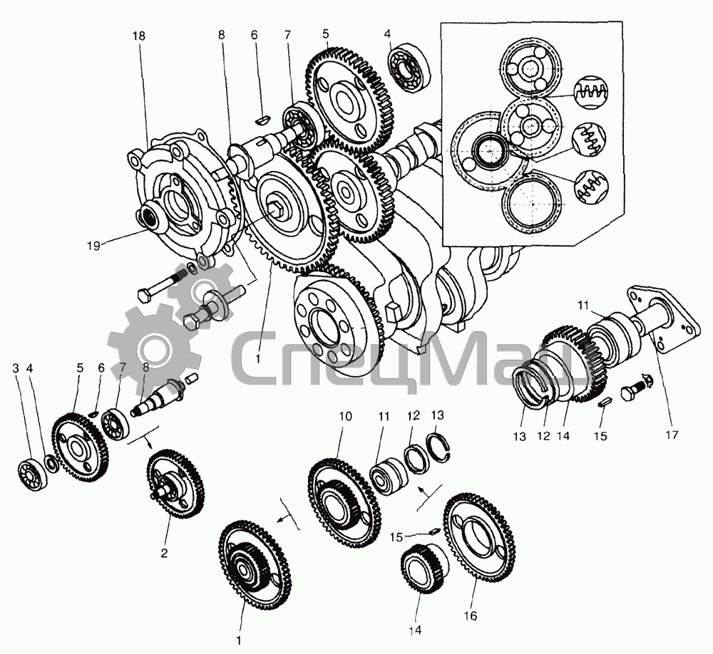 Схема привода камаз. Привод распредвала КАМАЗ 65115. Привод топливного насоса КАМАЗ 740. Промежуточная шестерня КАМАЗ 740.31-240. Шестерня привода ТНВД КАМАЗ евро 740.31-240.