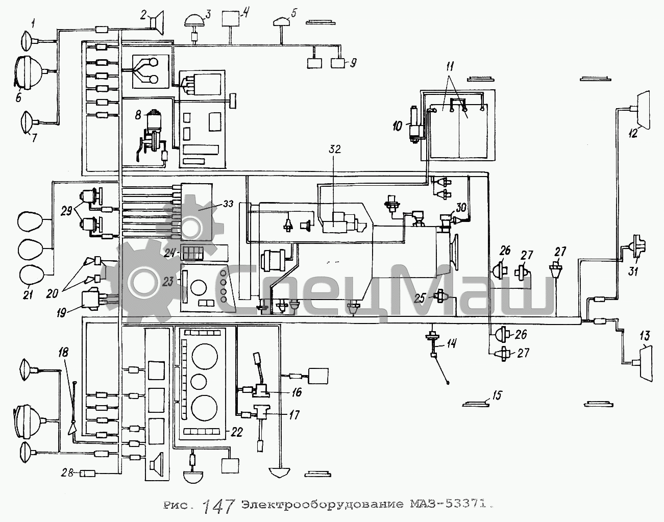Схема электропроводки маз