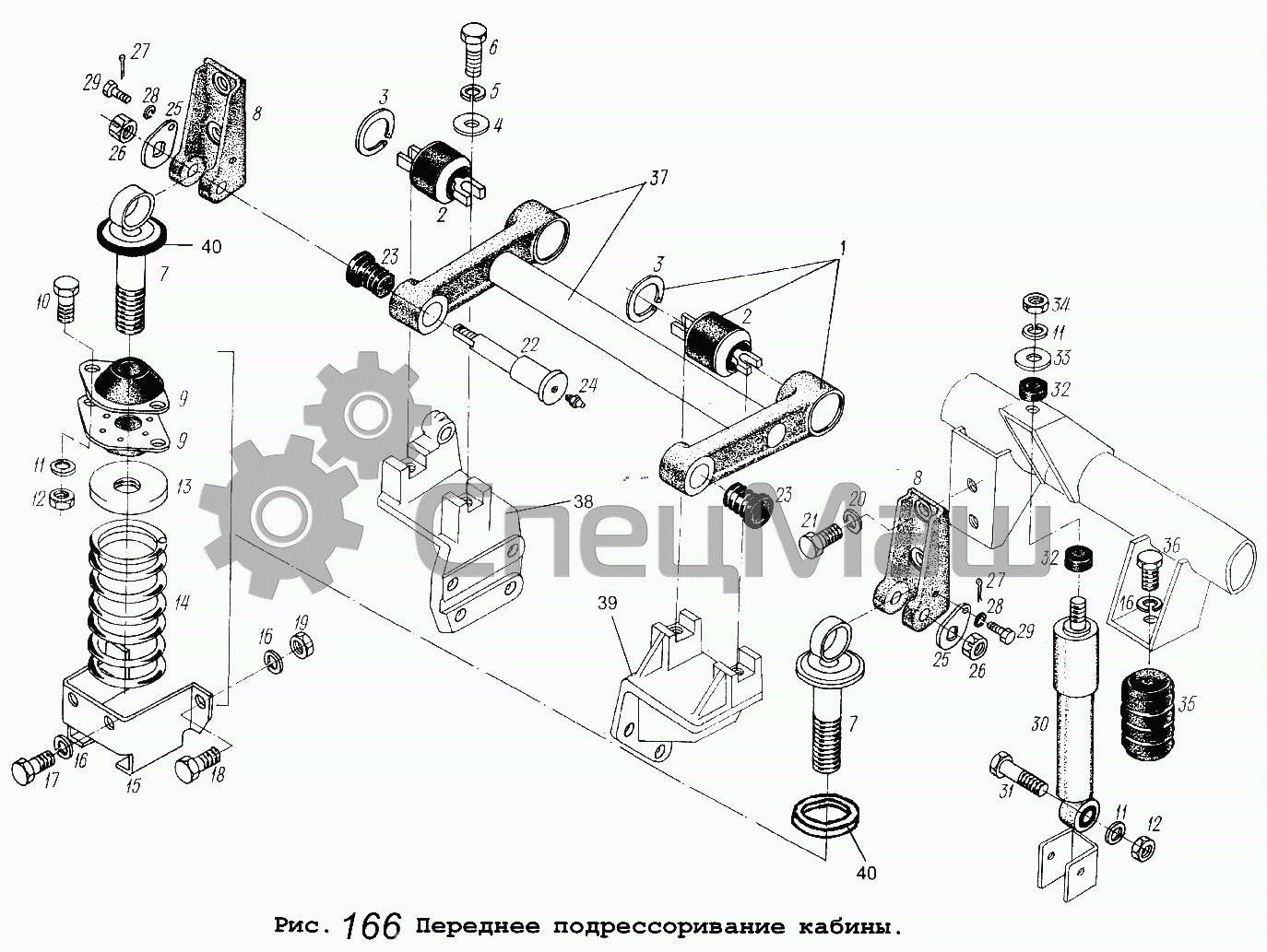 Маз 5516 схема. Передняя подвеска кабины МАЗ 5516. Сайлентблок кабины МАЗ 64229. Кронштейн кабины передний МАЗ 5516. Подрессоривание кабины МАЗ-64221.