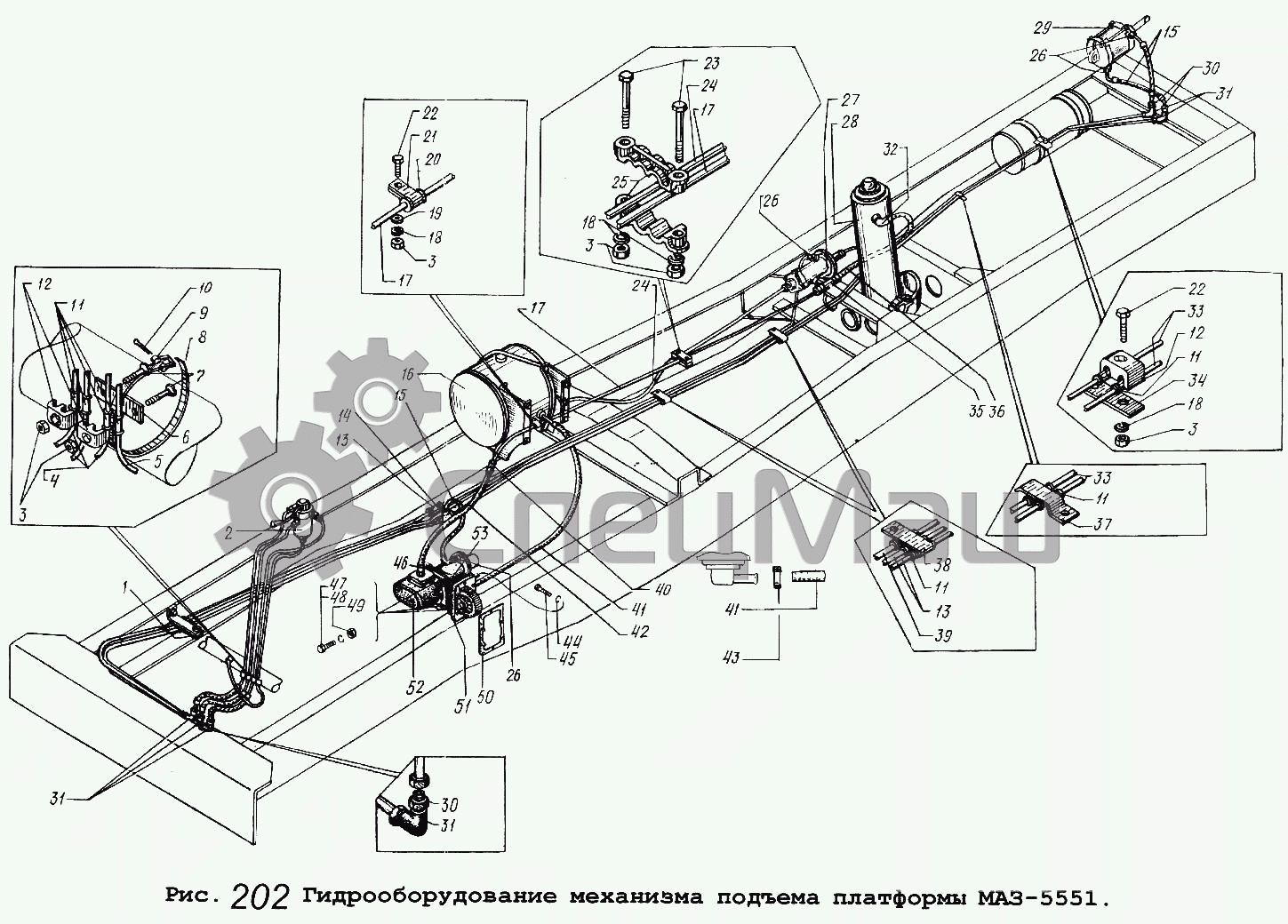 Схема управления маз. Механизм подъема кузова МАЗ 5551. Механизм подъема МАЗ 5337. Система подъема кузова МАЗ 5551 схема. МАЗ 5551 механизм подъема кузова самосвал.