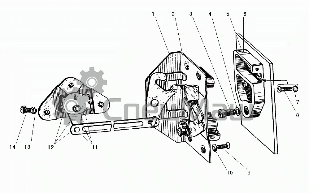 Замок двери УРАЛ-55571-40 схемы установки и применения запчастей | СПЕЦМАШ