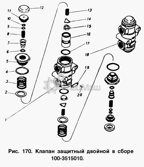 клапан КамАЗ защитный двойной клапан КамАЗ защитный двойной